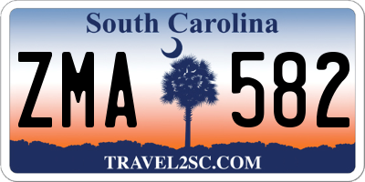 SC license plate ZMA582