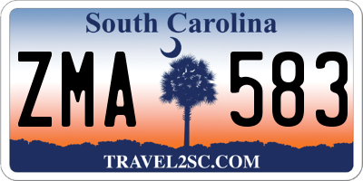 SC license plate ZMA583