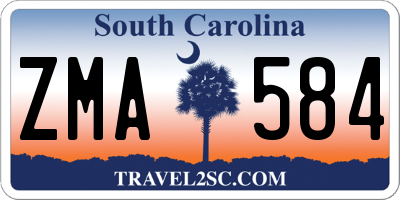 SC license plate ZMA584