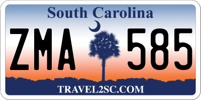 SC license plate ZMA585