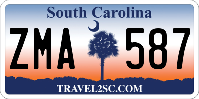 SC license plate ZMA587