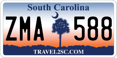 SC license plate ZMA588