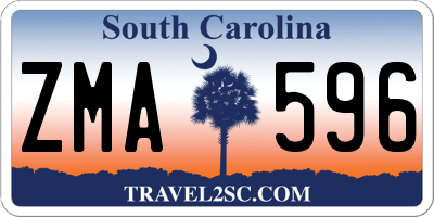 SC license plate ZMA596
