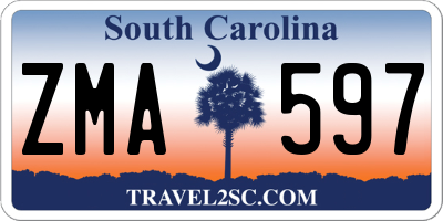 SC license plate ZMA597