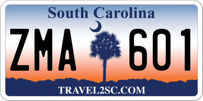 SC license plate ZMA601