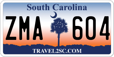 SC license plate ZMA604