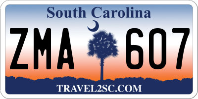 SC license plate ZMA607