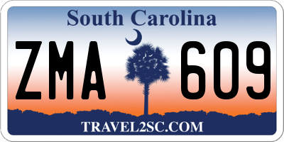 SC license plate ZMA609