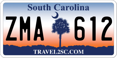 SC license plate ZMA612