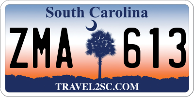 SC license plate ZMA613