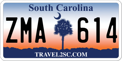 SC license plate ZMA614