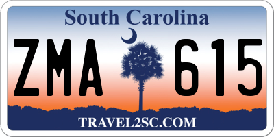 SC license plate ZMA615
