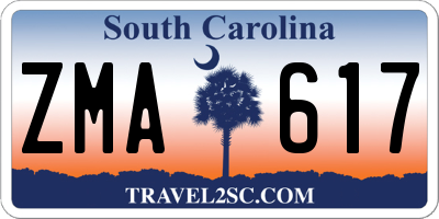 SC license plate ZMA617