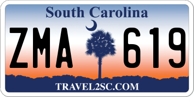 SC license plate ZMA619