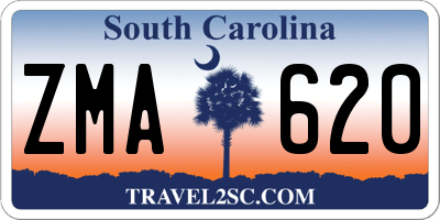 SC license plate ZMA620