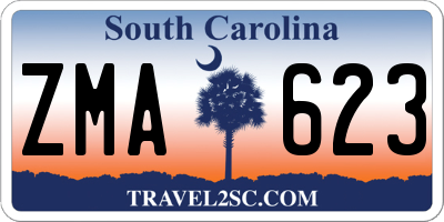 SC license plate ZMA623