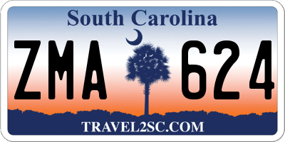 SC license plate ZMA624