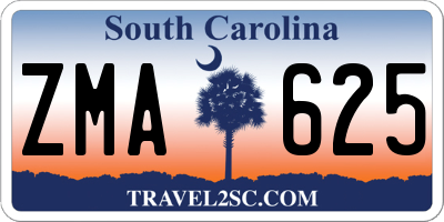 SC license plate ZMA625