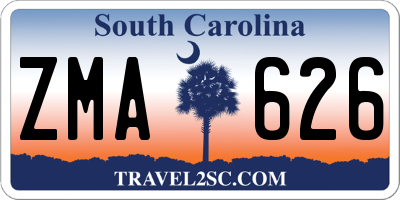 SC license plate ZMA626