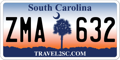 SC license plate ZMA632
