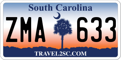 SC license plate ZMA633