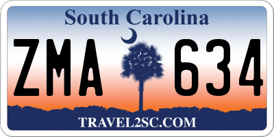 SC license plate ZMA634
