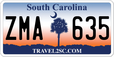 SC license plate ZMA635