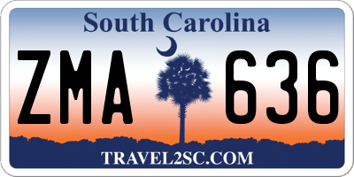 SC license plate ZMA636