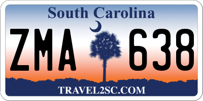 SC license plate ZMA638