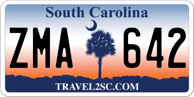 SC license plate ZMA642