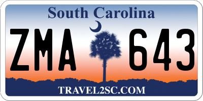 SC license plate ZMA643