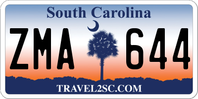 SC license plate ZMA644