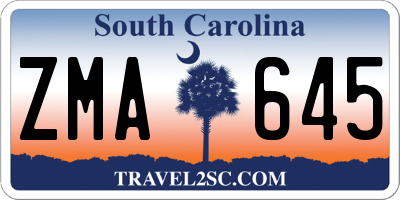 SC license plate ZMA645