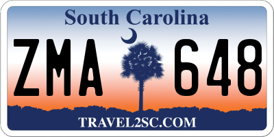 SC license plate ZMA648