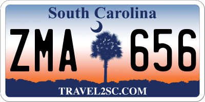 SC license plate ZMA656