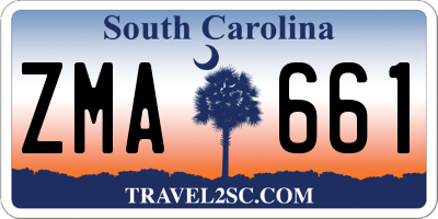 SC license plate ZMA661