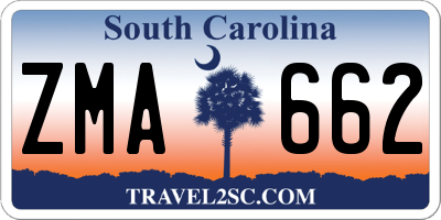 SC license plate ZMA662