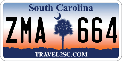 SC license plate ZMA664