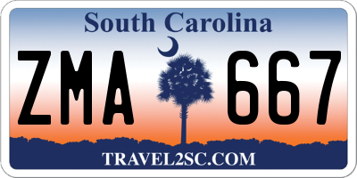 SC license plate ZMA667