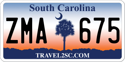 SC license plate ZMA675