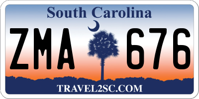 SC license plate ZMA676