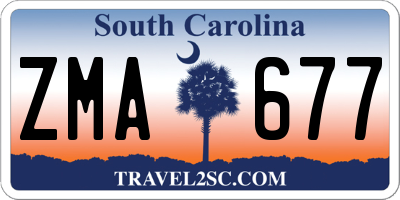 SC license plate ZMA677