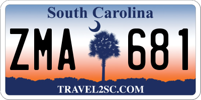 SC license plate ZMA681