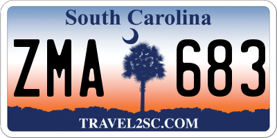 SC license plate ZMA683