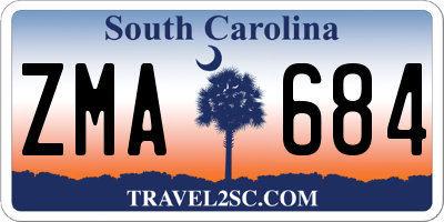 SC license plate ZMA684