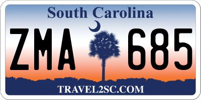SC license plate ZMA685