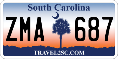 SC license plate ZMA687