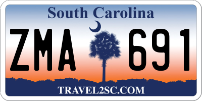 SC license plate ZMA691