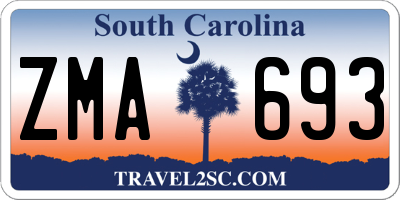 SC license plate ZMA693
