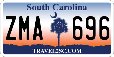 SC license plate ZMA696